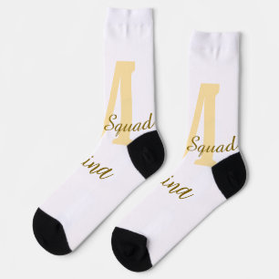 Braut-Squad-Monogramm goldene Hochzeitsparty einfa Socken