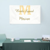 Braut-Squadron Monogramm goldene Brautparty einfac Banner (Messeveranstaltung)