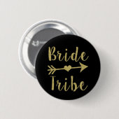 Braut-Stamm-Brautjungfern-GoldGlitzer-Knopf Button (Vorne & Hinten)
