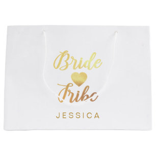 Braut Stamm Herz Personalisiert Bridesmaid Name Große Geschenktüte