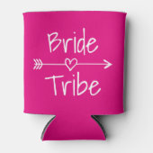 Braut Stamm Hochzeitsparty Neon rosa Dosenkühler (Vorderseite)