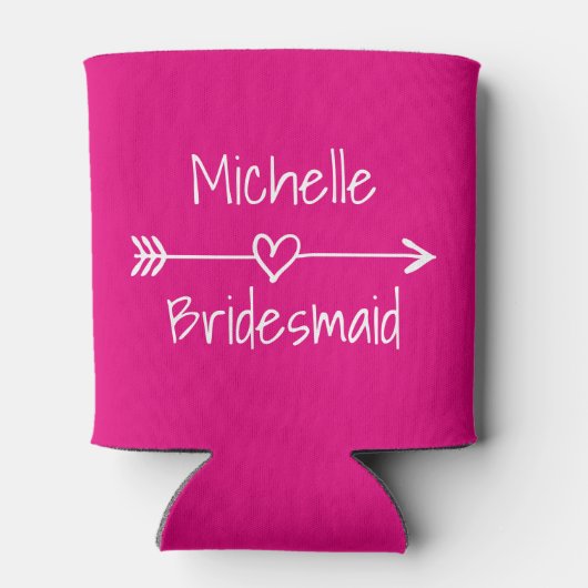 Braut Stamm Hochzeitsparty Neon rosa Dosenkühler (Rückseite)