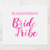 Braut Stamm Hot Pink Junggeselinnen-Abschied Schaumweinetikett (Einzelnes Label)