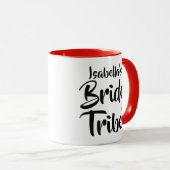 Braut-Stamm-rotes Datums-Herz personalisiert Tasse (VorderseiteRechts)