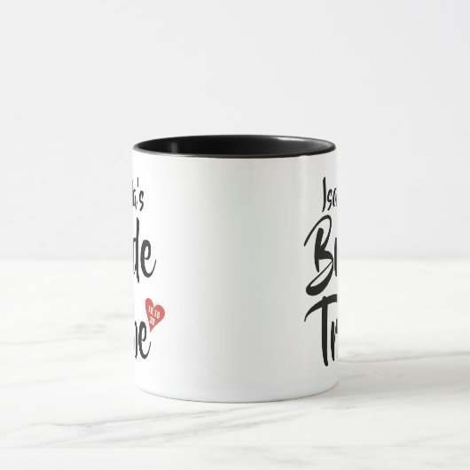 Braut-Stamm-rotes Datums-Herz personalisiert Tasse (Zentrum)