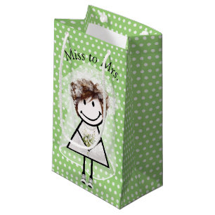 Braut-Stock-Figur in Sneakern auf Punkten  Kleine Geschenktüte