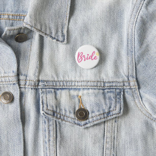 Braut T-Shirt Braut in spe Junggesellinnenabschied Button