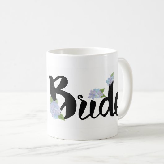 Braut-Tasse - lila Hydrangeas Kaffeetasse (VorderseiteRechts)