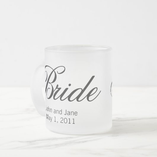 Braut-Tasse Mattglastasse (Vorderseite Links)