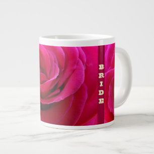 Braut-Tassen Große rosa Rosenblüten Geschenke Brau Jumbo-Tasse