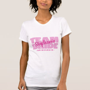 Braut-Team Brautjungfern-Name Brautjungfer Rosa T-Shirt