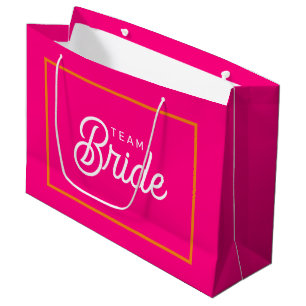 Braut-Team Geschenktasche in Hot Pink und Orange Große Geschenktüte