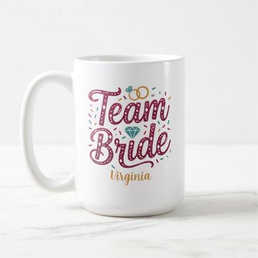 Braut-Team Glitter Brautjungfer Geschenk Kaffeetas Kaffeetasse (Links)