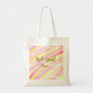 Braut-Team goldenes Pastell Rosa farbenfroher Glit Tragetasche
