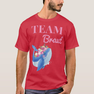 Braut-Team-Wal-Blumen-Kranz JGA-Vermählungsteam T-Shirt
