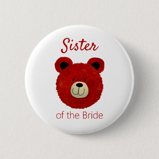 Braut-Teddybär-Schwester Knopf Button (Vorderseite)