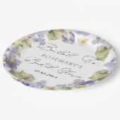 Braut Tee Wasserfarbe Floral Brautparty Pappteller (Schrägansicht)