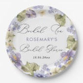 Braut Tee Wasserfarbe Floral Brautparty Pappteller (Vorderseite)