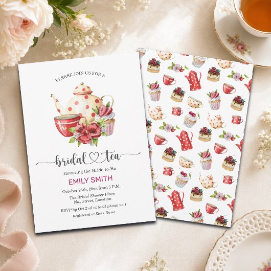 Braut-Teeparty Florale Hochzeitsdusche  Einladung