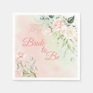 Braut-to-be Floral Elegant Rosa Chic Weiblich Brau Serviette