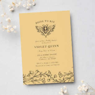 Braut-to-be Vintage-Wildblumen-Junggesellinnenabsc Einladung