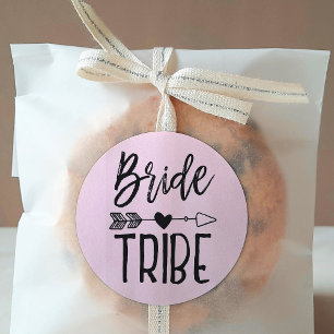 Braut Tribe   Benutzerdefinierter Name Hochzeit Runder Aufkleber
