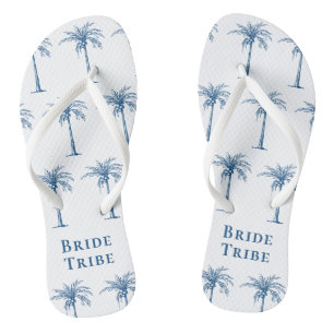 Braut Tribe Blau Tropischer Palmbaum Badesandalen