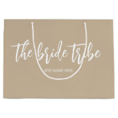 Braut Tribe Champagner Beige Hochzeit Große Geschenktüte (Vorderseite)