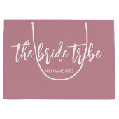 Braut Tribe Dusty Rose Hochzeit Große Geschenktüte (Vorderseite)