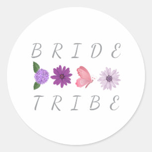 Braut Tribe Floral Braut Huhn Geschenk Runder Aufkleber