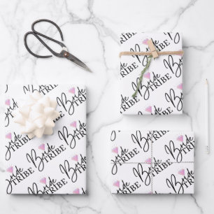 Braut Tribe Geschenkpapier Flachblatt Set von 3