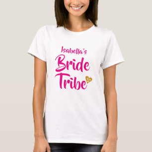 Braut Tribe Gold Datum Herz Personalisiert T-Shirt