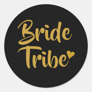Braut Tribe Gold Herz Runder Aufkleber