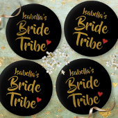 Braut Tribe Gold Schrift Rot Herz Button