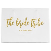 Braut Tribe Gold Weiß Hochzeit Große Geschenktüte (Vorderseite)