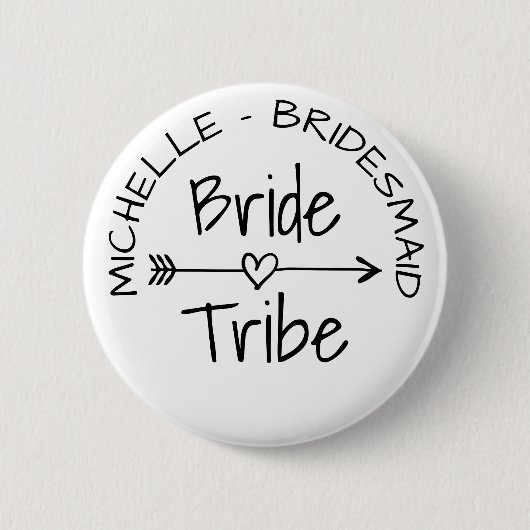 Braut Tribe Hochzeitsgesellschaft Geschenk runde N Button (Vorderseite)