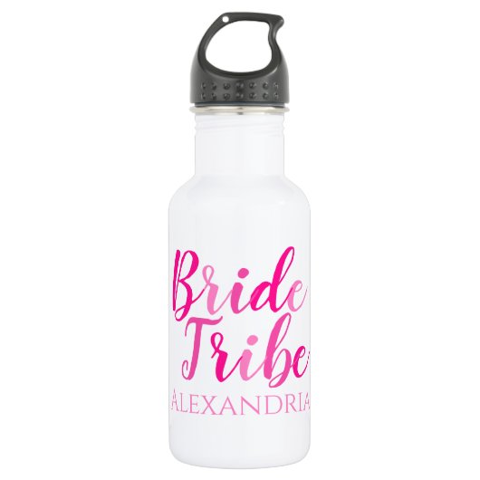 Braut Tribe Hot Pink Edelstahlflasche (Vorderseite)