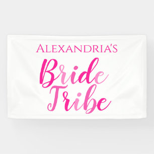 Braut Tribe Hot Pink Moderne Junggesellinnenabschi Banner