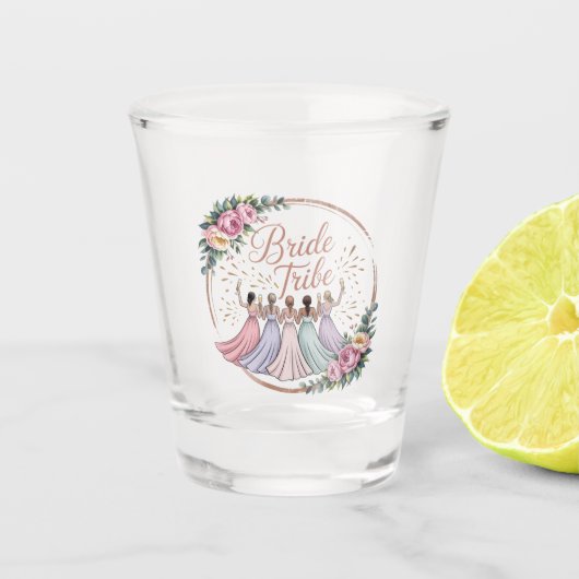 Braut Tribe Individueller Name Junggesellinnenabsc Schnapsglas (Vorderseite)