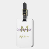 Braut Tribe Monogram Junggesellinnenabschied einfa Gepäckanhänger (Vorderseite vertikal)