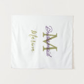 Braut Tribe Monogramm Junggesellinnenabschied einf Wandteppich (Vorderseite (Horizontal))