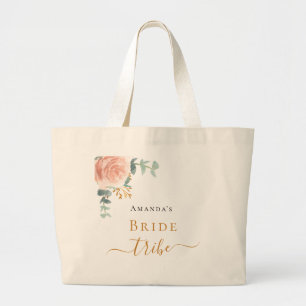 Braut Tribe Rosen Gold Floral Eukalyptus Grün Jumbo Stoffbeutel