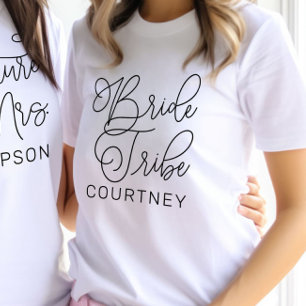 Braut Tribe Schrift Kalligrafie Name T-Shirt