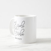 Braut Tribe Schwarz Moderne Schrift Benutzerdefini Kaffeetasse (Vorderseite Links)