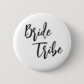 Braut Tribe Schwarz Weiß Elegante Hochzeitsknöpfe Button (Vorderseite)