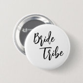 Braut Tribe Schwarz Weiß Elegante Hochzeitsknöpfe Button (Vorne & Hinten)