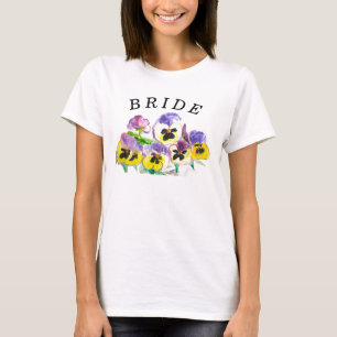 Braut Tribe Stiefmütterchen Floral Vintage Mädchen T-Shirt