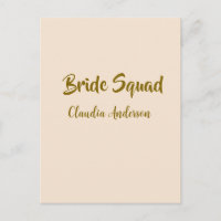 Braut-Truppe Brautjungfer Name golden orange Hochz