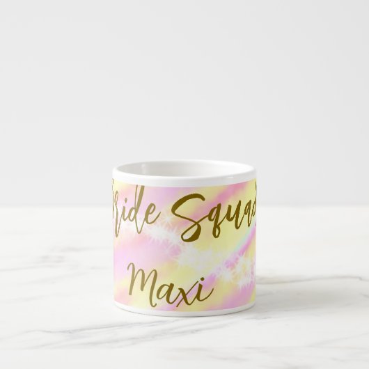 Braut-Truppe golden pastellrosa farbenfroh glänzen Espressotasse (Vorderseite)