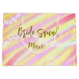 Braut-Truppe golden pastellrosa farbenfroher Glitt Große Geschenktüte
